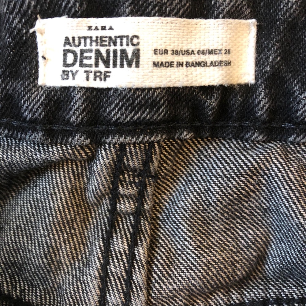 ZARA TRF Black High Waisted Denim Shorts - Picture 6 of 6